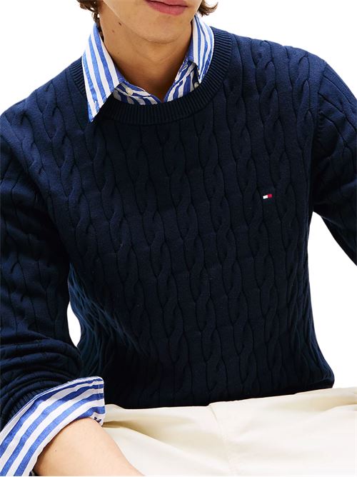 Maglioncino blu scuro in cotone bio Tommy Hilfiger | MW0MW33132DW5